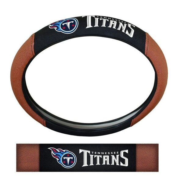 NFL Tennessee Titans Embroidered Pigskin Steering Wheel Cover by Fanmats - Picture 1 of 1